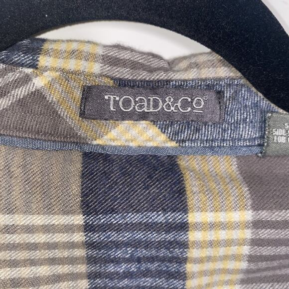 Toad Co Flannel Plaid Shirt Mens Large Long Sleeve Button Up 100% Organic Cotton - Picture 4 of 7